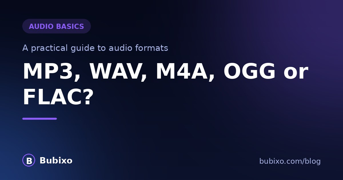 MP3, WAV, M4A, OGG or FLAC? A Practical Guide to Audio Formats