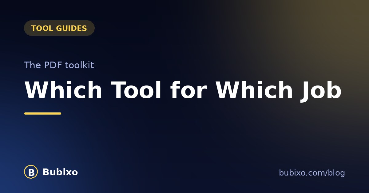 The PDF Toolkit: Which Tool for Which Job