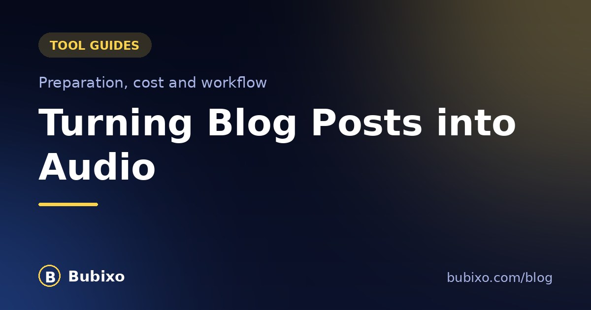 Turning Blog Posts into Audio: Preparation, Cost and Workflow